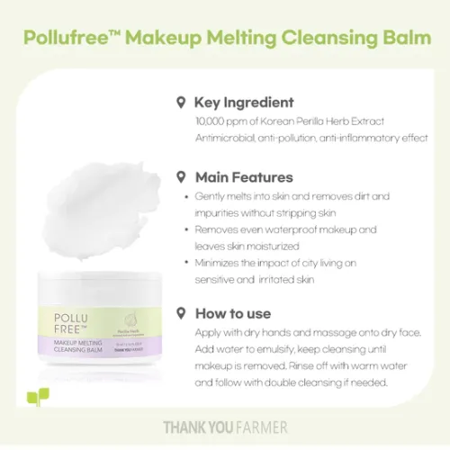 Thank You Farmer: Pollufree Makeup Melting Cleansing Balm - 90ml
