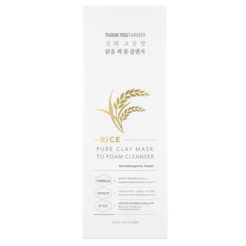 Thank You Farmer: Rice Pure Clay Mask to Foam Cleanser - 150ml