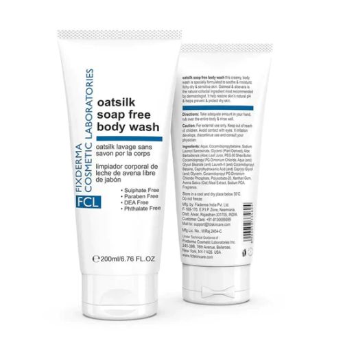 Fixderma Cosmetic Laboratories: Oatsilk Soap Free Body Wash - 200ml Fixderma Cosmetic Laboratories: Oatsilk Soap Free Body Wash - 200ml