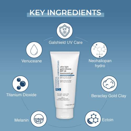 Fixderma Cosmetic Laboratories: Ultra Light Gold Silicone SPF 40 Translucent Gel - 50ml