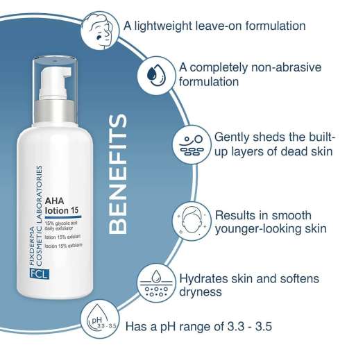Fixderma Cosmetic Laboratories: AHA Lotion 15 Hydrates Skin And Softens Dryness - 100ml