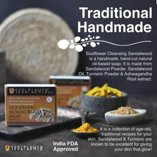 Soulflower: Cleansing Sandalwood Soap - 150g
