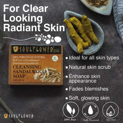 Soulflower: Cleansing Sandalwood Soap - 150g
