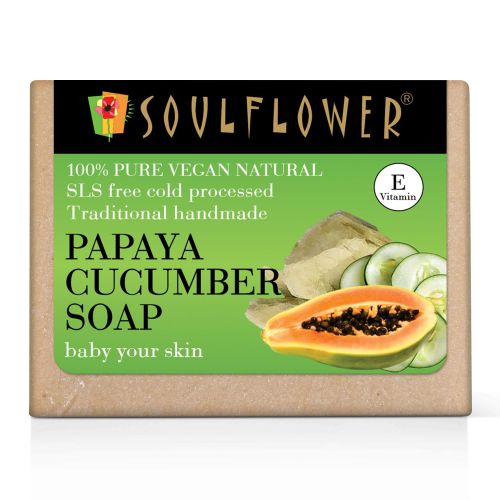 Soulflower: Papaya Cucumber Soap - 150g