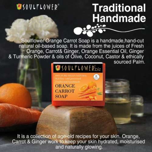 Soulflower: Orange Carrot Soap - 150g