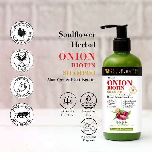 Soulflower: Herbal Onion Biotin Shampoo - 300ml
