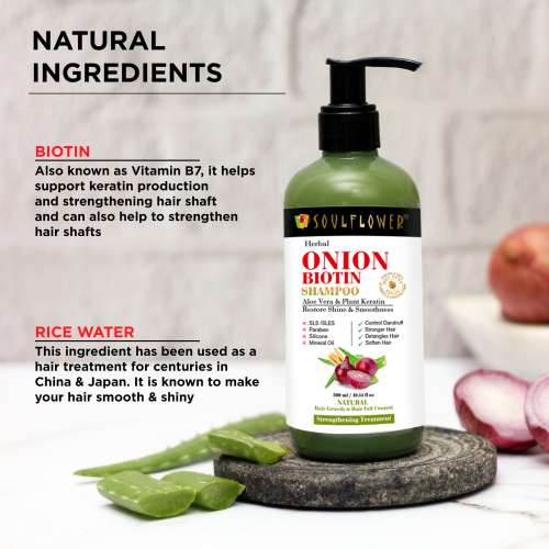 Soulflower: Herbal Onion Biotin Shampoo - 300ml