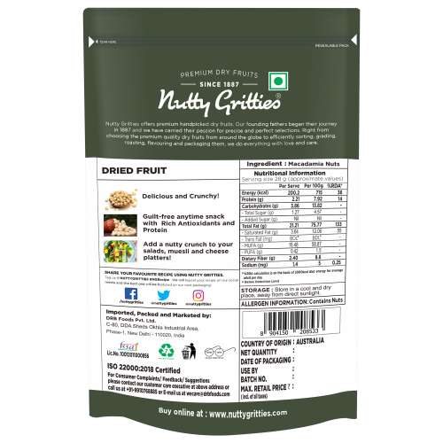 Nutty Gritties: Macadamia Nuts - 100g