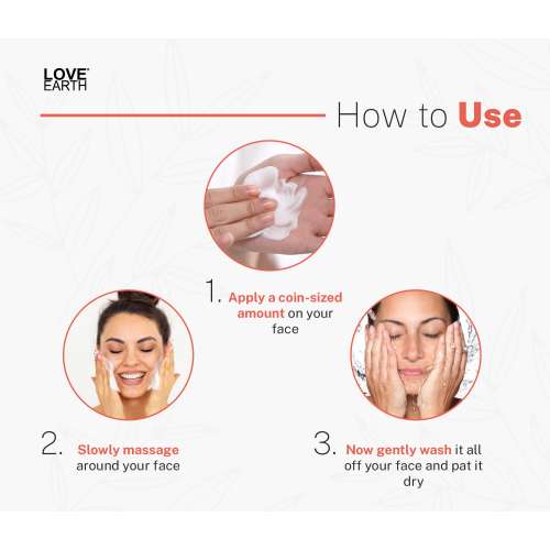 Love Earth: No Foam Face Wash for Normal to Sensitive Skin Gentle Skin Cleanser - 100ml