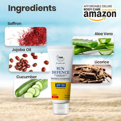 TNW - The Natural Wash: Sun Defence SPF 50 Cream (Paraben Free) - 50gm