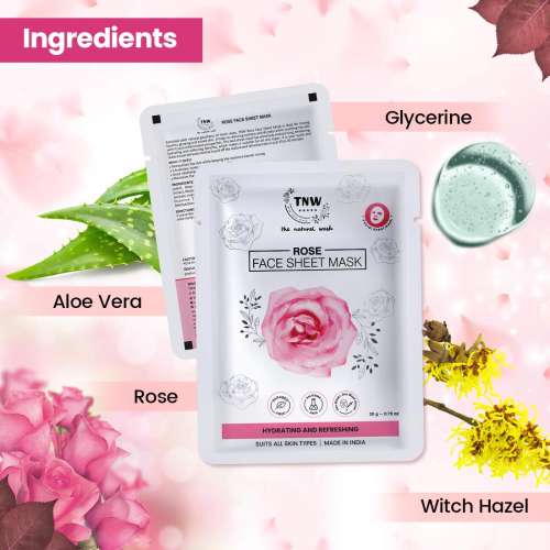 TNW - The Natural Wash: Rose Face Sheet Mask (Hydrating & Refreshing) - 20gm