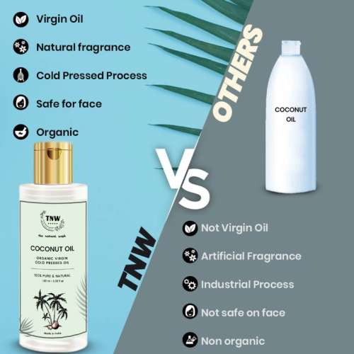 TNW - The Natural Wash: Pure Coconut Oil - Cold Pressed Oil For Skin & Hair -100ml