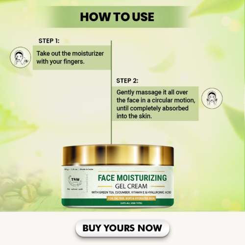 TNW - The Natural Wash: Face Moisturizing Gel Cream For Oil Free, Soft & Hydrated Skin - 50gm