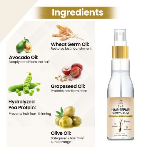 TNW - The Natural Wash: 5 In 1 Hair Repair Spray Serum For Frizz-Free & Manageable Hair - 100ml