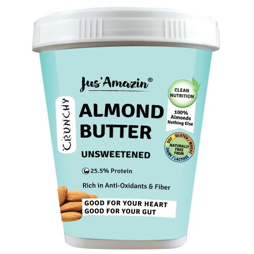 Jus Amazin: CRUNCHY Almond Butter - Unsweetened - 1 kg