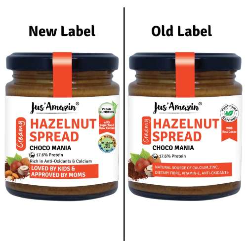 Jus Amazin: Creamy Hazelnut Spread - Choco Mania - 200 gm