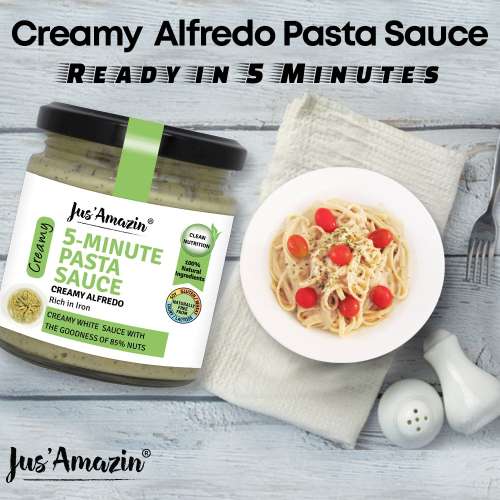 Jus Amazin: 5-Minute Pasta Sauce - Creamy Alfredo - 200 gm Jus Amazin: 5-Minute Pasta Sauce - Creamy Alfredo - 200 gm