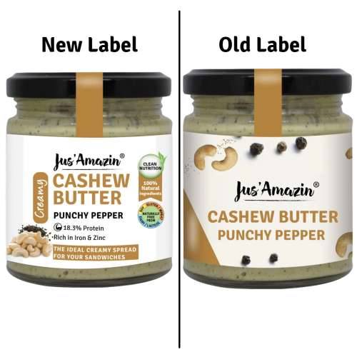 Jus Amazin: Creamy Cashew Butter - Punchy Pepper - 200 gm