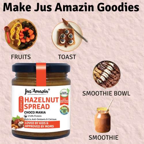 Jus Amazin: Crunchy Hazelnut Spread - Choco Mania - 200 gm