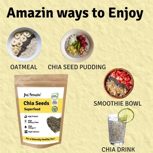 Jus Amazin: Organic Chia Seeds - 500 gm