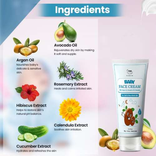 TNW - The Natural Wash: Baby Face Cream For Soft & Nourished Skin - 50gm