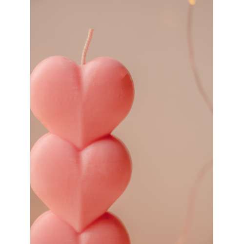 The Umbrella Store: Heart shaped Pillar candle-Pink
