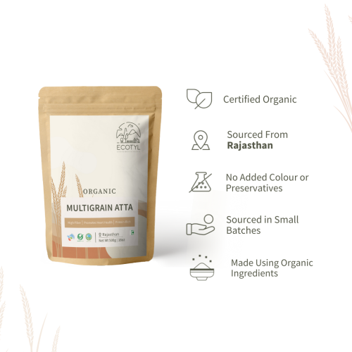Ecotyl: Organic Multigrain Atta - 500 gm