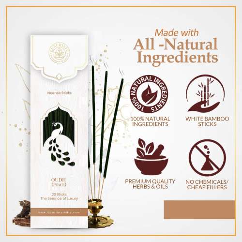 Luxuriate: Divine Fragrance Oudh Incense Agarbatti Sticks - 20 Incense Sticks
