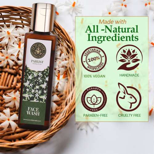 Luxuriate: Parijat Face Wash for Healing of Skin & Cleanser for Glowing Skin for Men and Women - 100 ml