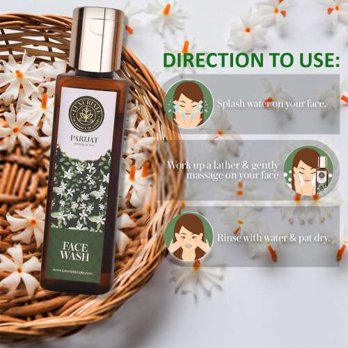 Luxuriate: Parijat Face Wash for Healing of Skin & Cleanser for Glowing Skin for Men and Women - 100 ml
