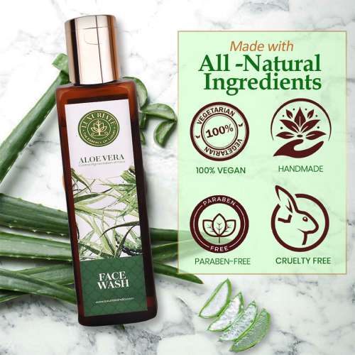 Luxuriate: Natural herbal Aloe Vera Face Wash Gel Cleanser for Men and Women - 100 ml