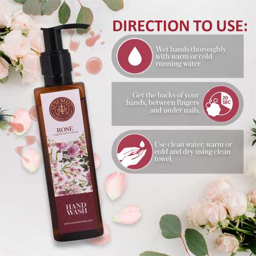 Luxuriate: Natural Rose Fragrance for Hands & Anti Bacterial Moisturizing Hand Wash Liquid Wash - 200 ml