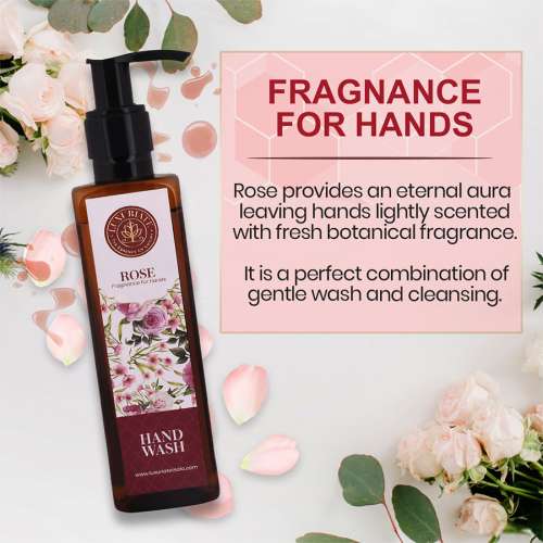 Luxuriate: Natural Rose Fragrance for Hands & Anti Bacterial Moisturizing Hand Wash Liquid Wash - 200 ml