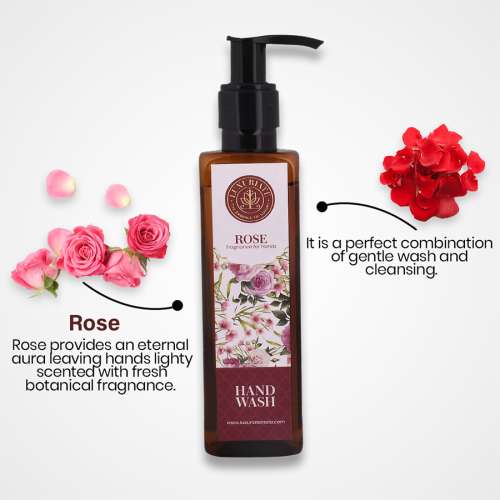 Luxuriate: Natural Rose Fragrance for Hands & Anti Bacterial Moisturizing Hand Wash Liquid Wash - 200 ml