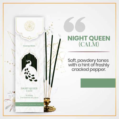 Luxuriate: Nightqueen (Raat Rani) Ayurvedic,Organic,Natural & Non-Toxic Incense Sticks - 20 Incense Sticks