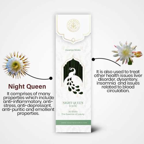 Luxuriate: Nightqueen (Raat Rani) Ayurvedic,Organic,Natural & Non-Toxic Incense Sticks - 20 Incense Sticks