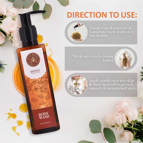 Luxuriate: 100% Honey Nourishing Face to Toe Body Wash Shower Liquid for Men and Women-200 ml