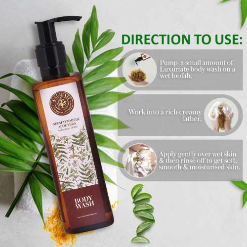 Luxuriate: Neem Turmeric Aloe Vera Body Wash for Purification of Skin for Men and Women-200 ml