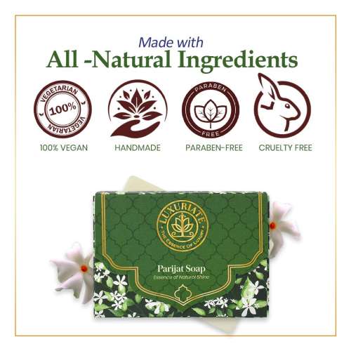 Luxuriate: Parijat Essence of Natural Shine Soap Bar for Men and Women- 125gm