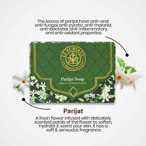 Luxuriate: Parijat Essence of Natural Shine Soap Bar for Men and Women- 125gm