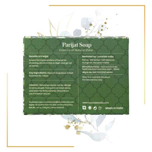 Luxuriate: Parijat Essence of Natural Shine Soap Bar for Men and Women- 125gm