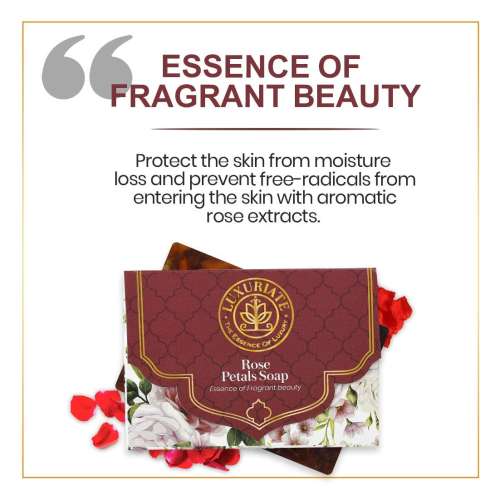 Luxuriate: Rose Essence of Fragrant Beauty Soap Bar for Men and Women - 125gm