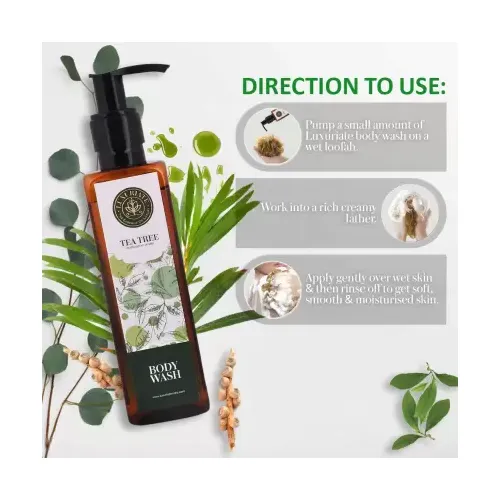 Luxuriate: Natural Purification of Skin Tea Tree Body Wash Shower Liquid for Men and Women - 200 ml