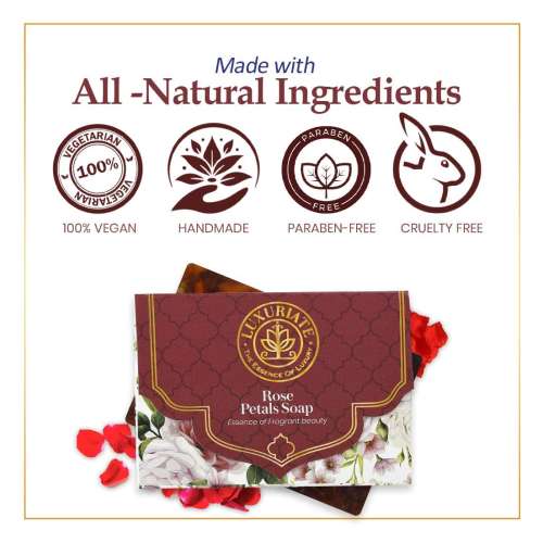 Luxuriate: Rose Essence of Fragrant Beauty Soap Bar for Men and Women - 125gm