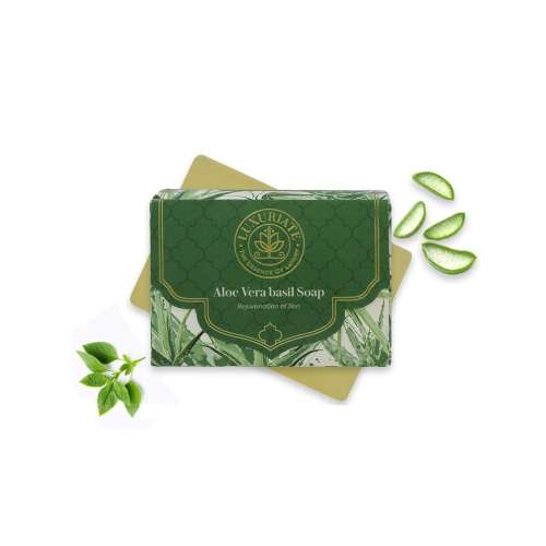 Luxuriate: Naturally Refreshing Aloe Vera and Basil Soaps for Rejuvenatioon of Skin for Men and Women - 125gm