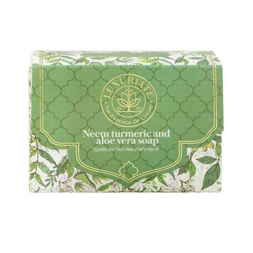 Luxuriate: Neem Turmeric Aloe Vera Spotless Skin Nourishment Soap Bar for Men and Women- 125 ml