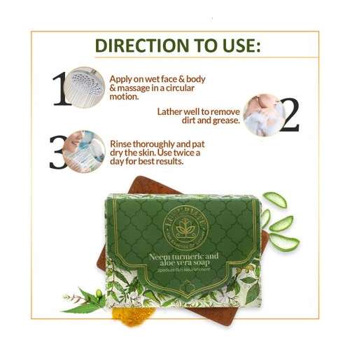 Luxuriate: Neem Turmeric Aloe Vera Spotless Skin Nourishment Soap Bar for Men and Women- 125 ml