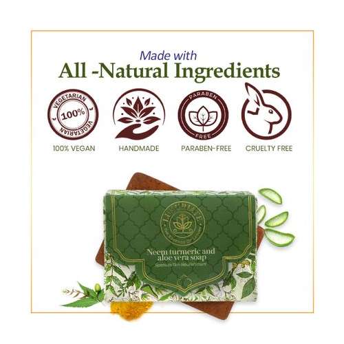 Luxuriate: Neem Turmeric Aloe Vera Spotless Skin Nourishment Soap Bar for Men and Women- 125 ml