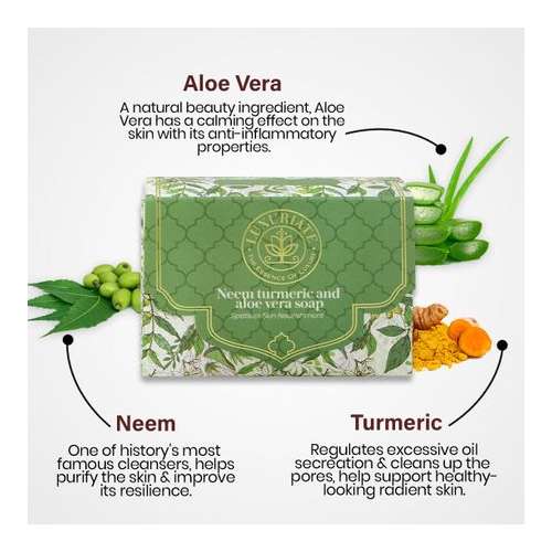 Luxuriate: Neem Turmeric Aloe Vera Spotless Skin Nourishment Soap Bar for Men and Women- 125 ml