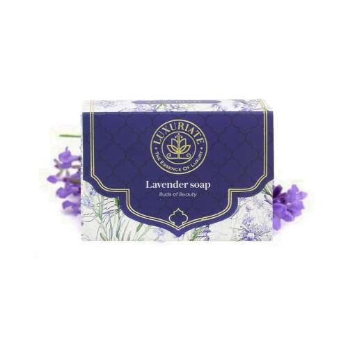 Luxuriate: Lavender Handmade Soap with Real Lavender Rejuvenating Body Beauty Bar for Men and Women - 125gm